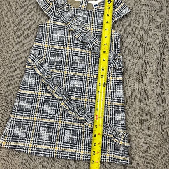 Janie and Jack Plaid Kids Dress with Ruffle Detail & Capped Sleeves ~ 3 - Picture 6 of 12